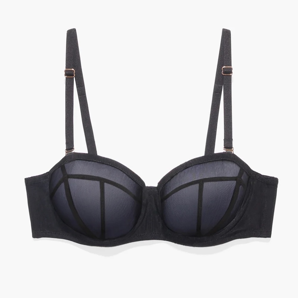 NWT SAVAGE X FENTY MESH UNLINED STRAPLESS BRA WITH BONING